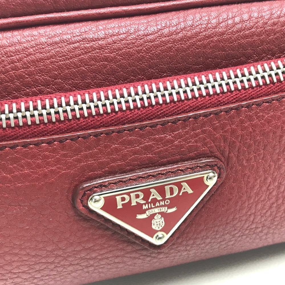Prada Triangle Pouch Red Leather - image 5